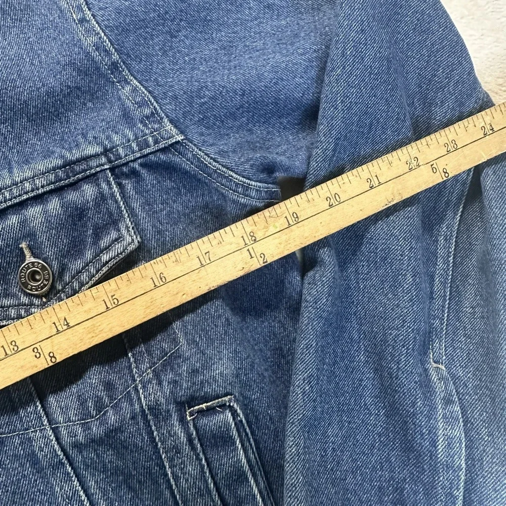 VNTG Route 66 Premium Jeanswear Denim Trucker Jacket Medium Wash Blue Mens M